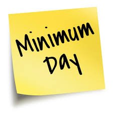 sticky note that says minimum day