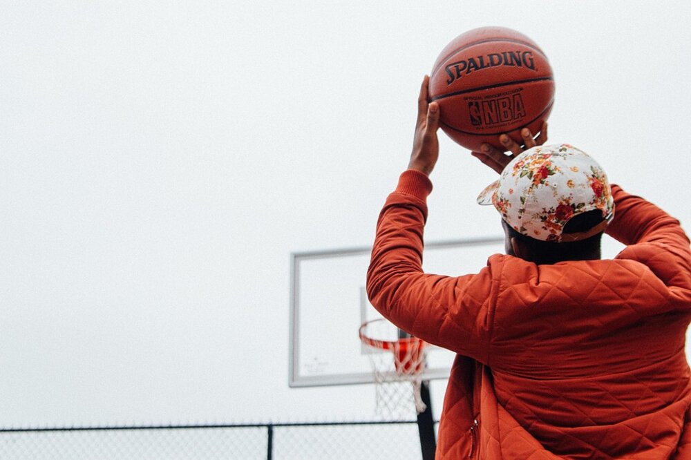 shooting basketball