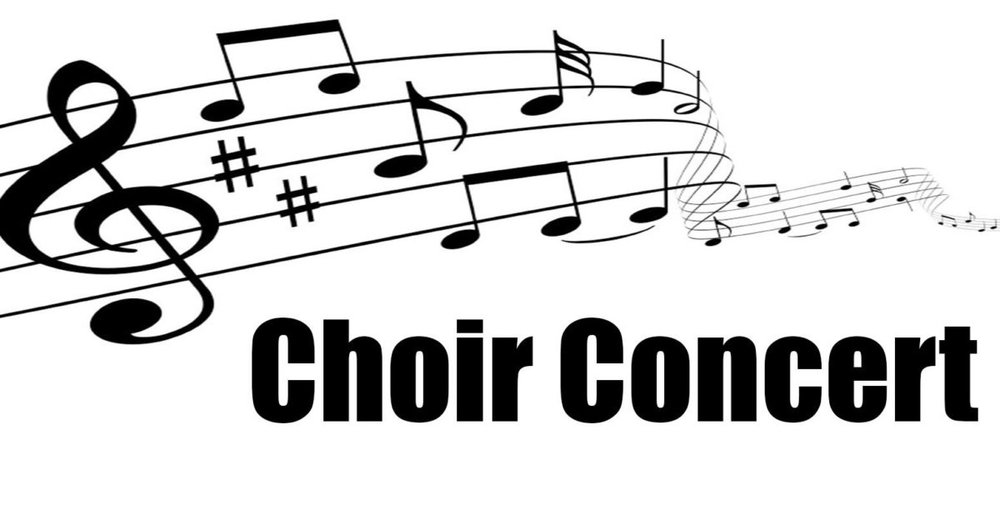 music notes with the words choir concert