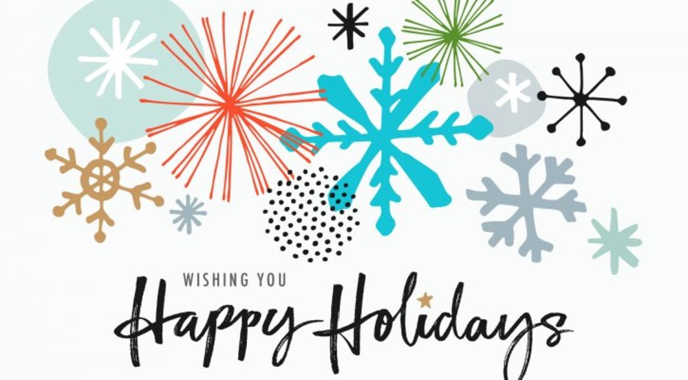 picture of snowflakes with text happy holidays