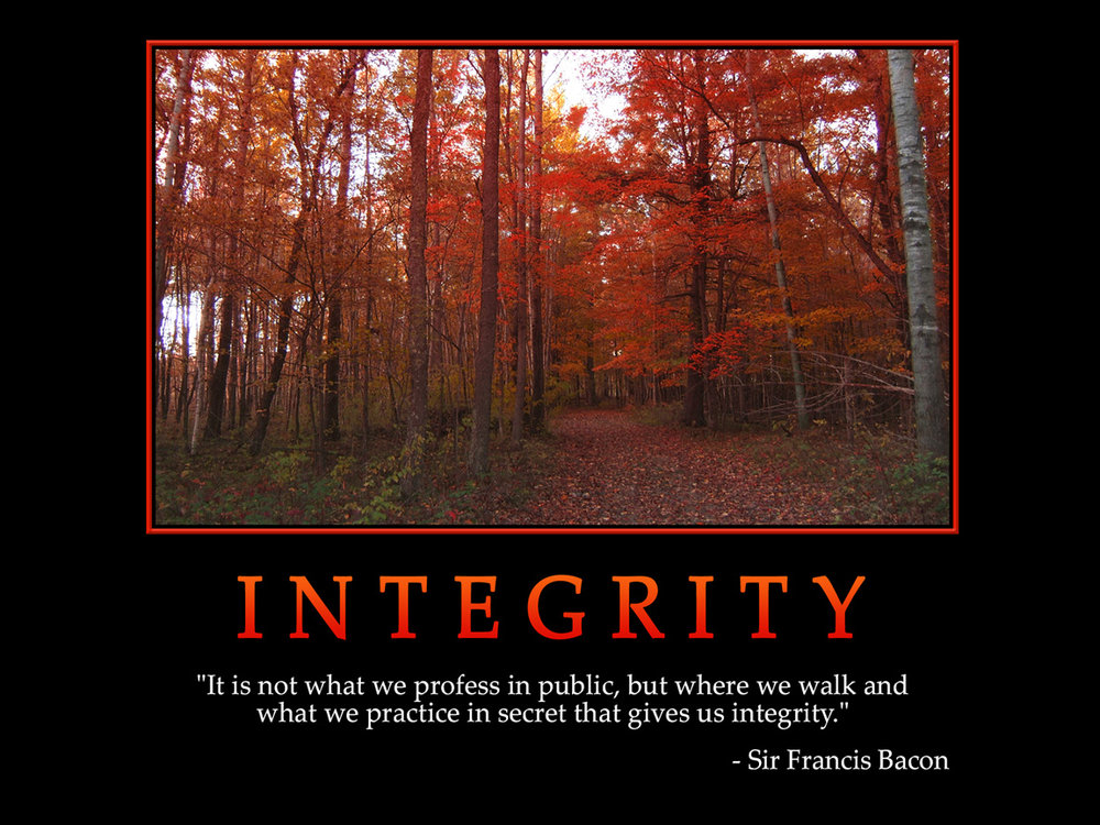 picture of trees with definition of integrity