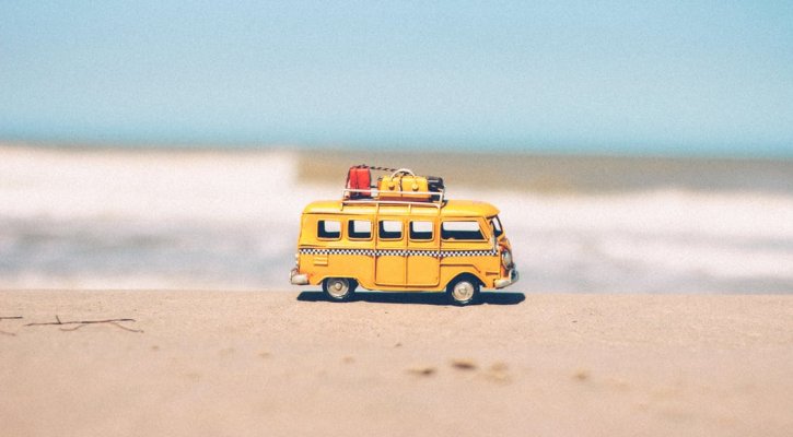 bus on beach