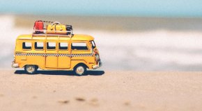 bus at beach