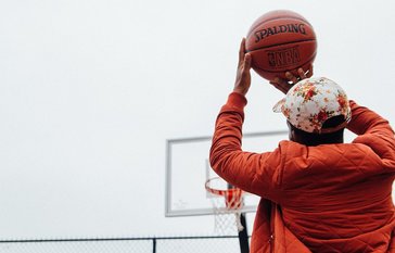 shooting basketball