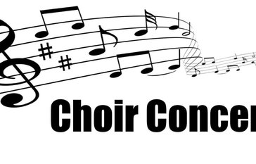 music notes with the words choir concert