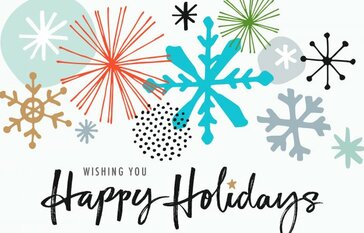 picture of snowflakes with text happy holidays