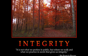 picture of trees with definition of integrity