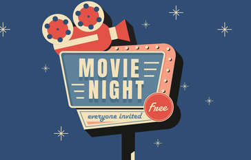Sign that says Movie Night