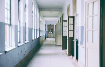 hallway with open doors