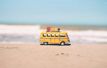 bus on beach