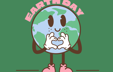 Picture of smiling earth wishing a happy earth day