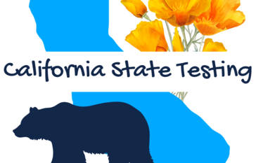 california state image, with Ca;ifonia poppies and bear from state flag