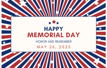 Stars and stripe behind title "happy memorial day"