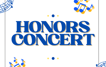 music notes with text "honors concert"