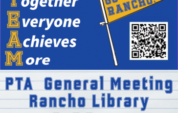 PTA General Meeting at 9:00am; announcement