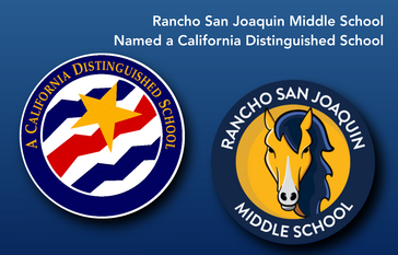 Rancho San Joaquin recognized as a California Distinguished School, with their logo displayed.