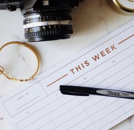 calendar and pen