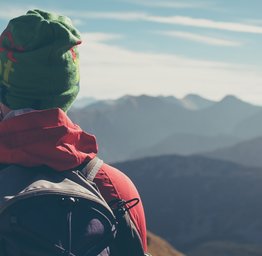 man looking at horizon