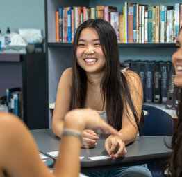 Advanced learning students collaborating