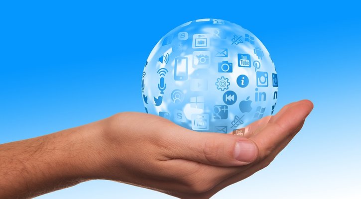 web features in palm of hand