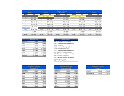 Rancho Bell Schedule